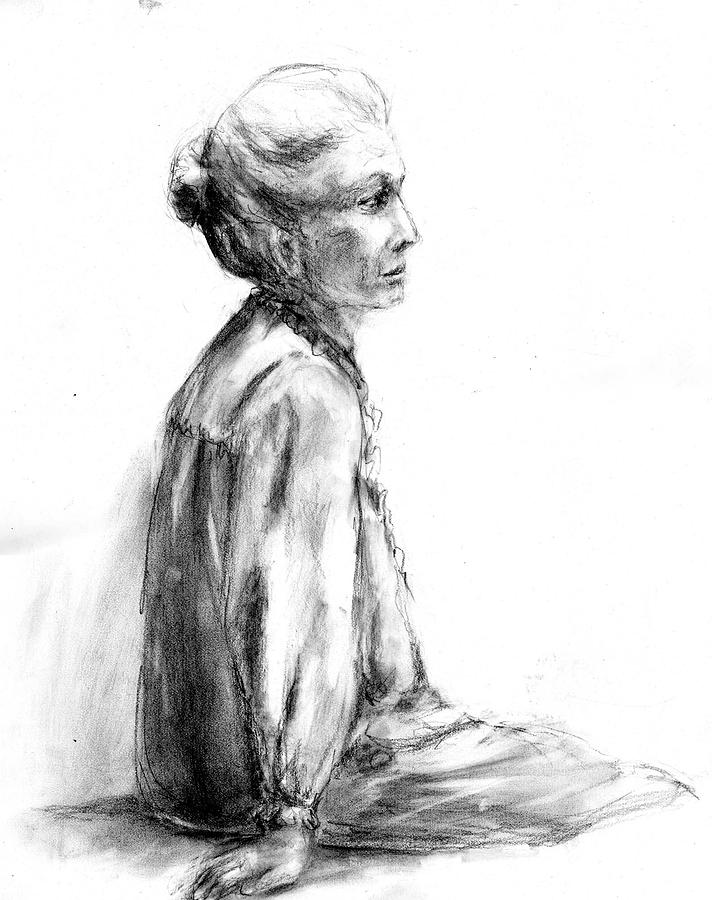 Waiting for Company Drawing by Marilyn Barton