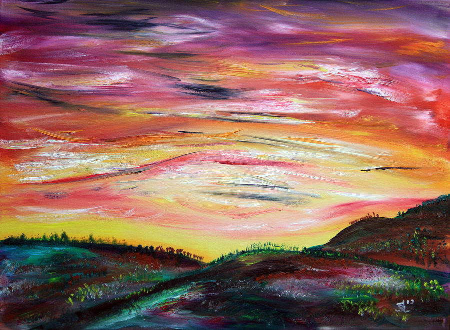 Sunset Painting - Waiting for Spring by James Bryron Love