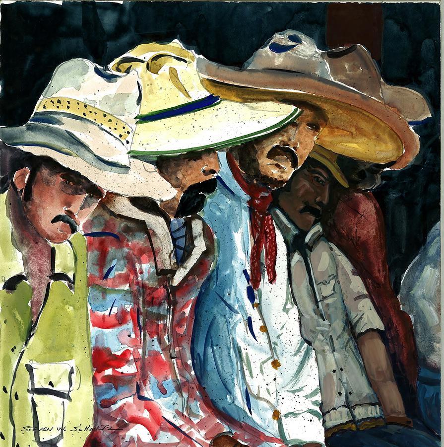 Hat Painting - Waiting by Steven W Schultz