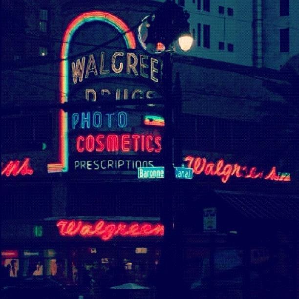 Sign Photograph - #walgreens #retro #sign #lights by Lori Lynn Gager