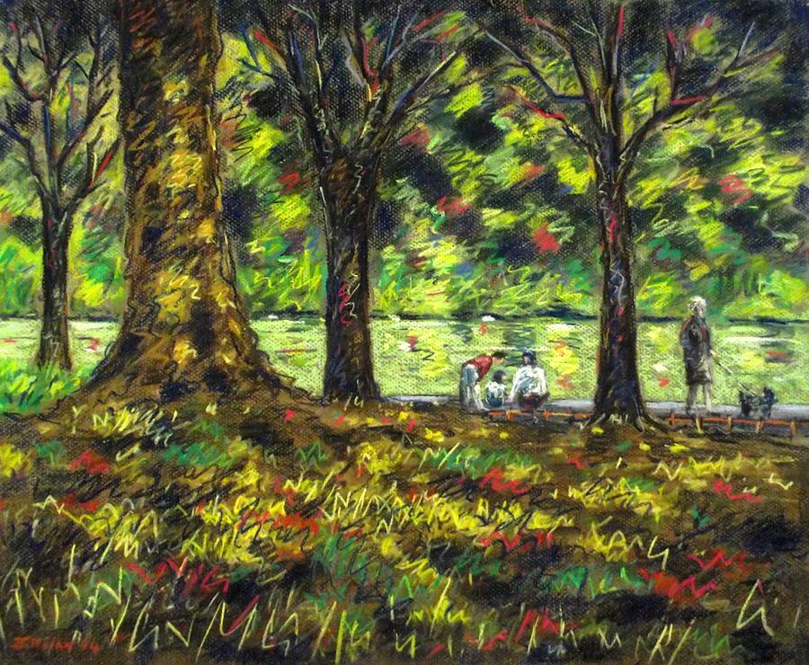 Tree Pastel - Walk In The Park by John  Nolan