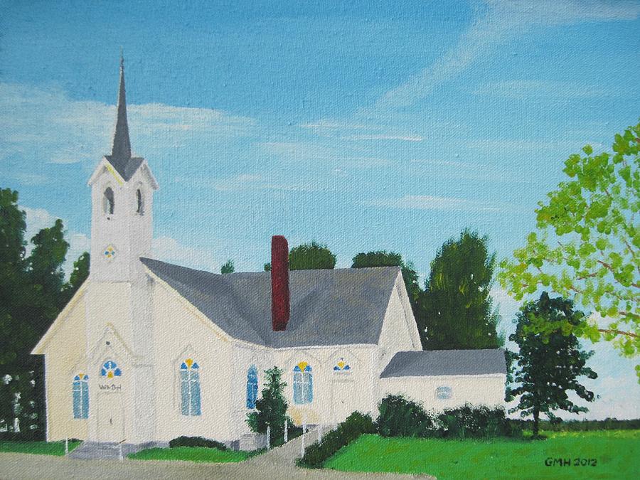 Landscape Painting - Walker Chapel in Reily Ohio by Glenn Harden