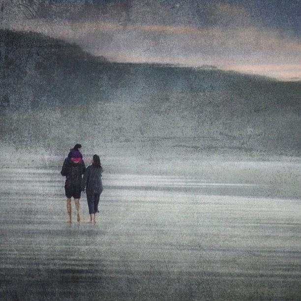 Beach Photograph - Walking Together In The Mist #beach by Glenda Hubbard