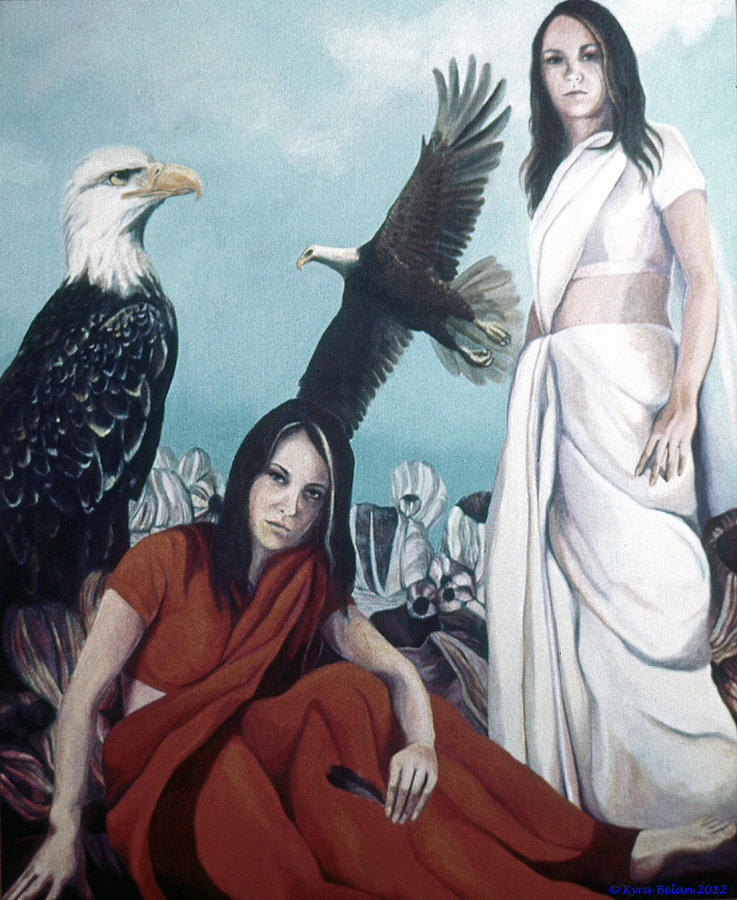 Walks with Eagles Painting by Kyra Belan
