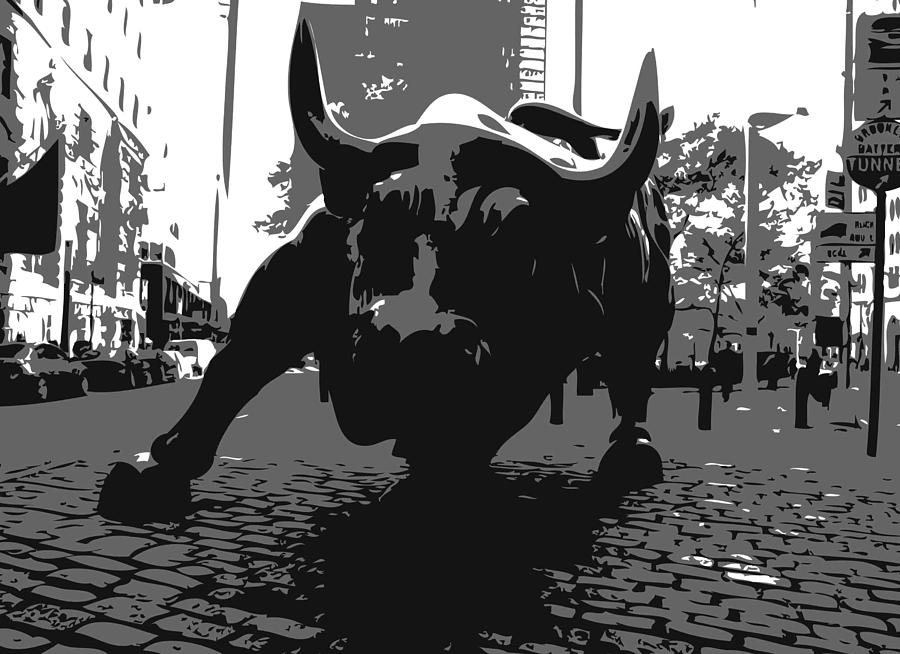 New York City Photograph - Wall Street Bull BW3 by Scott Kelley