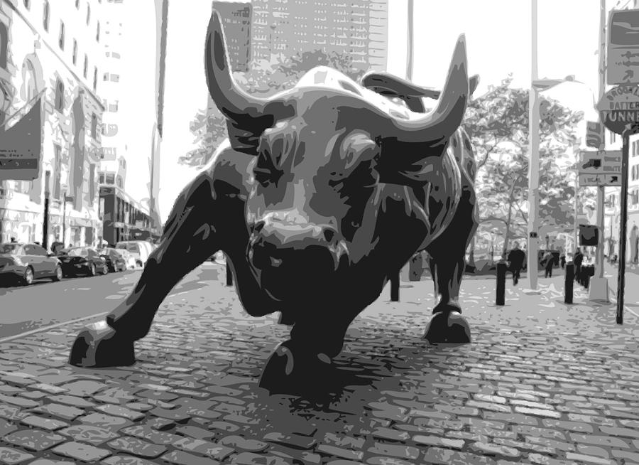 New York City Photograph - Wall Street Bull BW8 by Scott Kelley