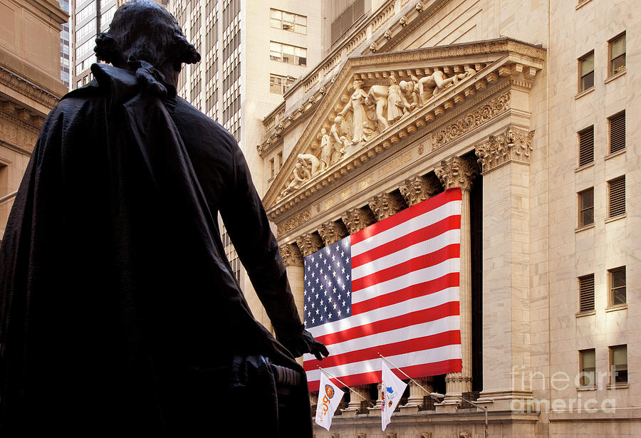 Wall Street Flag Photograph
