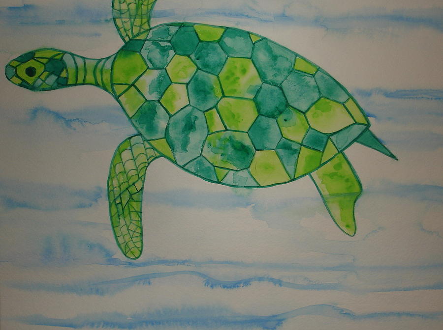 Wally the Hawaiian Sea Turtle Painting by Erika Swartzkopf - Fine Art ...