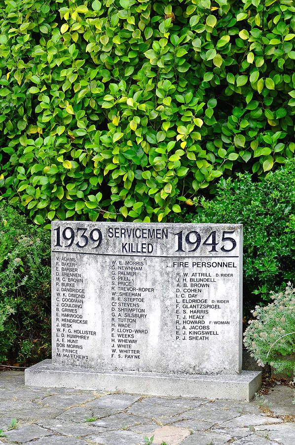 War Memorial Tablet Shanklin Photograph By Rod Johnson