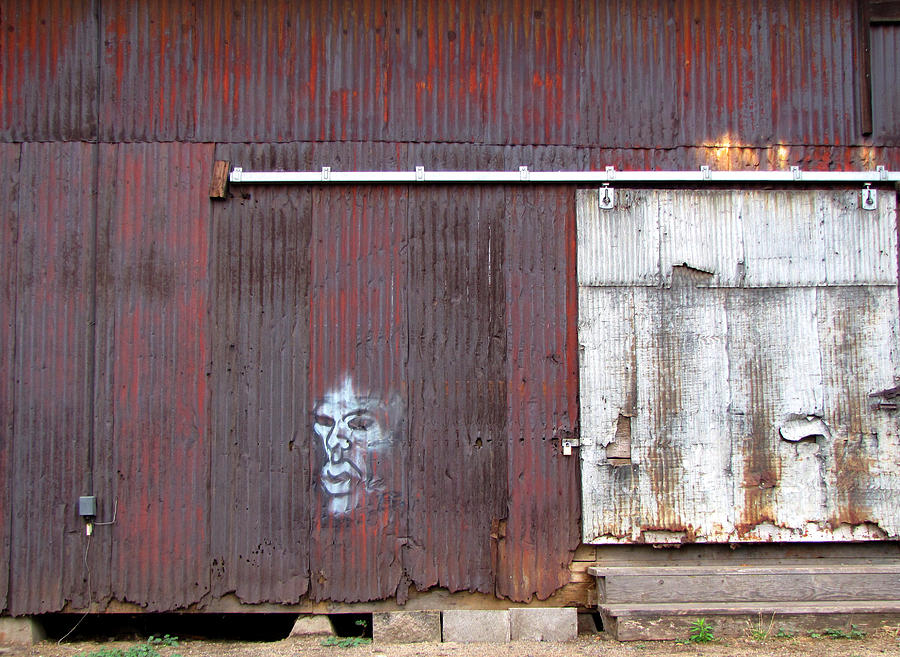 Warehouse Wall Graffiti Face Photograph by Kathleen Grace