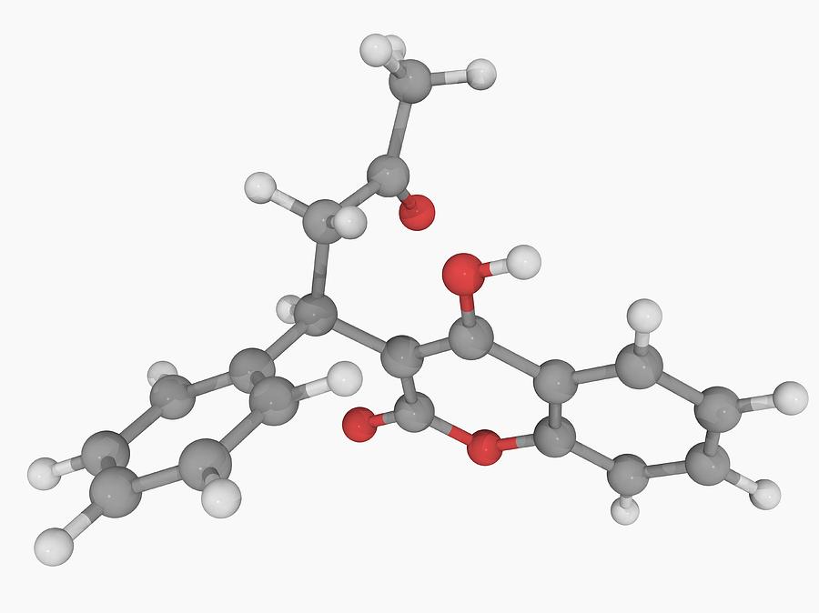 Warfarin Drug Molecule Digital Art by Laguna Design