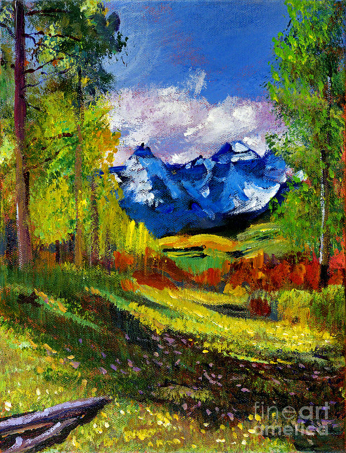 Warm Mountain Valley Plein Air Painting by David Lloyd Glover