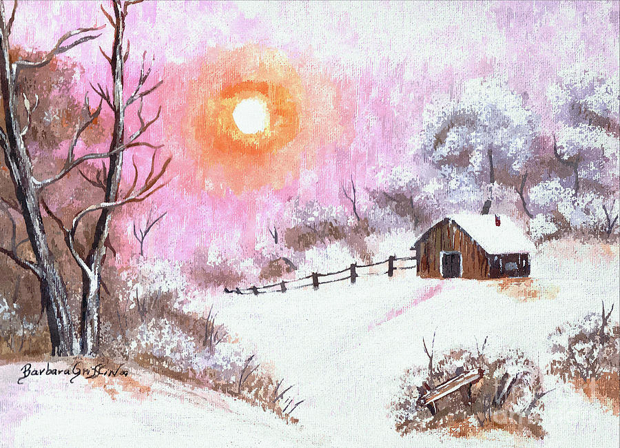 Warm Winter in Watercolor Painting by Barbara A Griffin