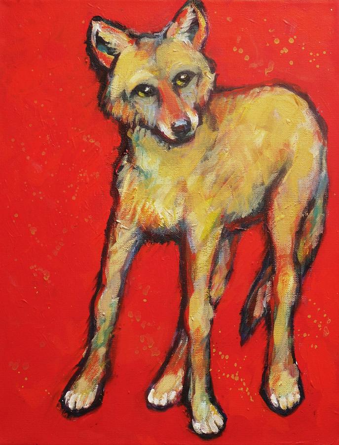 Wary Coyote Painting by Carol Suzanne Niebuhr