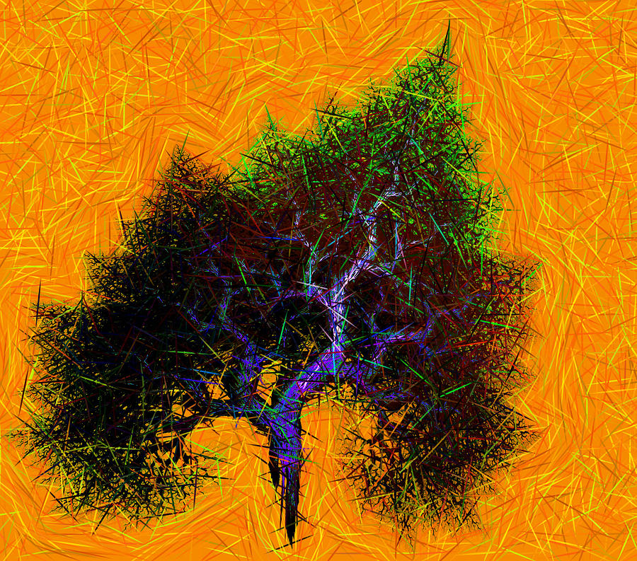 Was a Crooked Tree  Grunge Art Digital Art by Richard Ortolano