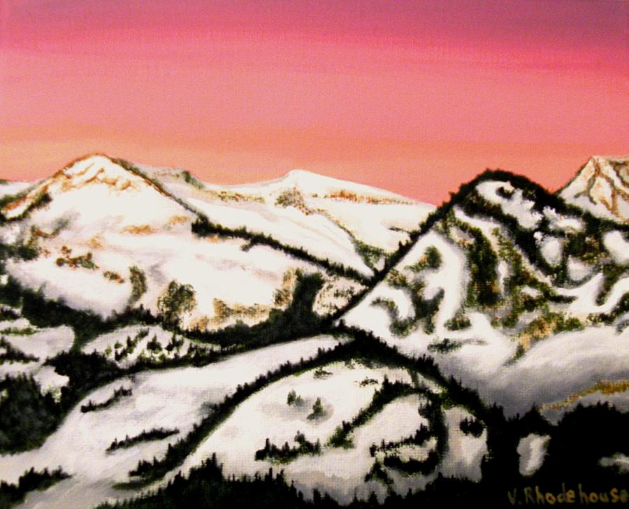 Wasatch Mountains at Sunset Painting by Victoria Rhodehouse