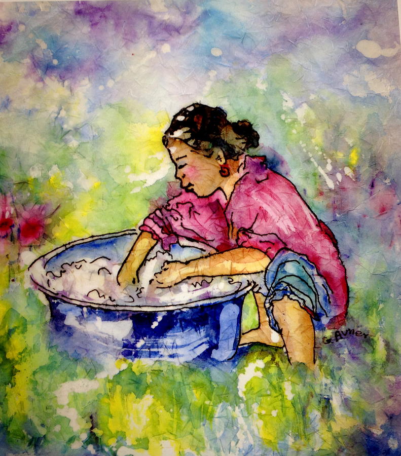 Washerwoman Beauty Painting by Gloria Avner