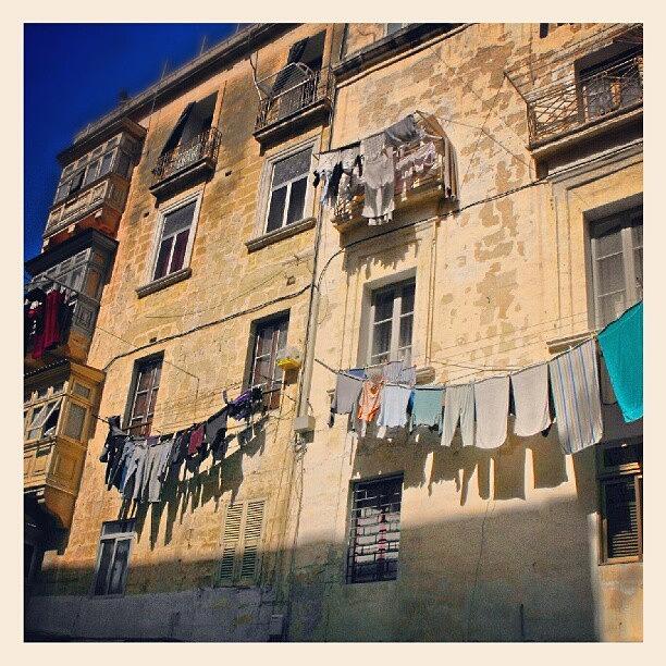Architecture Photograph - #washing #lines In #valletta by Linandara Linandara