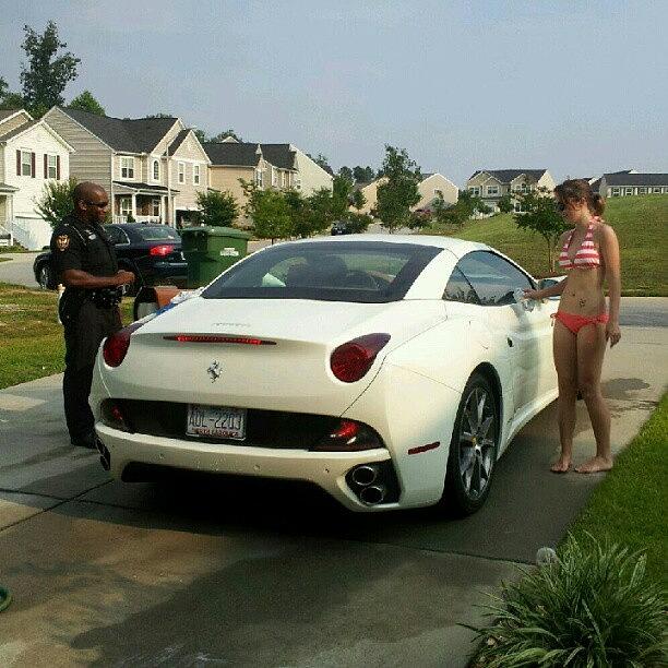 Washing The Ferrari, Talking To Bobby(: Photograph by Amanda Kimble