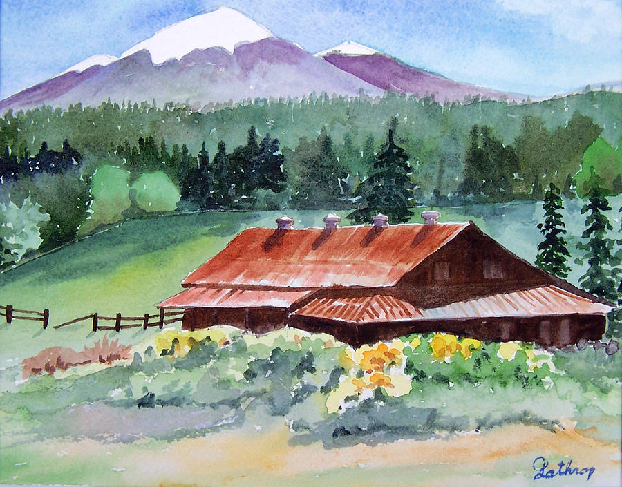 Washington Barn Painting by Christine Lathrop