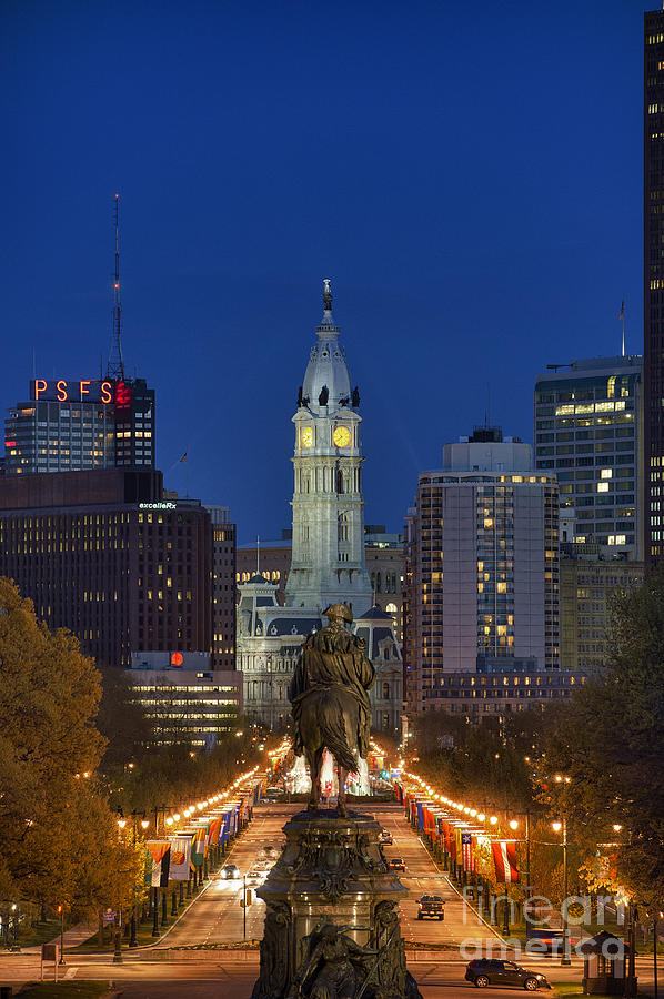Philadelphia Photograph - Washington Monument and City Hall by John Greim