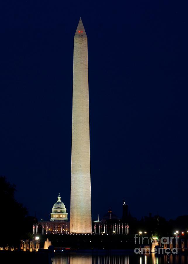 Washington Monument at Night Photograph by Nick Zelinsky Jr