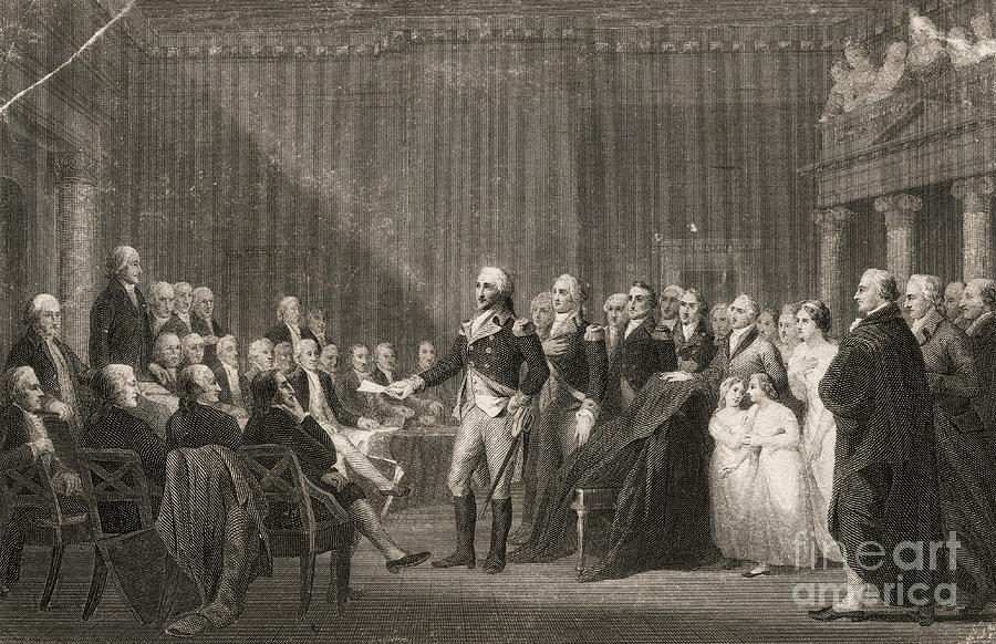 Washington Resigning His Commission Photograph by Photo Researchers