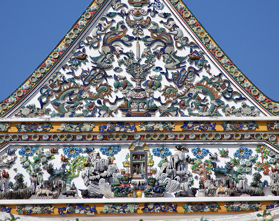 Wat Ratcha Orasaram Ubosot Gable Detail DTHB428 Photograph by Gerry Gantt