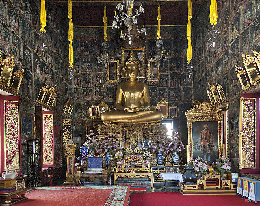 Wat Ratcha Orasaram Ubosot Interior DTHB859 Photograph by Gerry Gantt