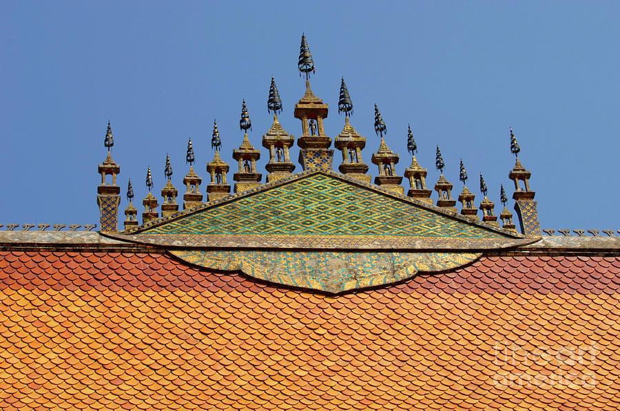 Wat Roof Detail 2 Photograph by Bob Christopher