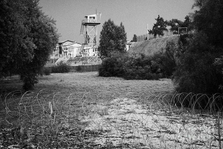 watchtower in restricted area of the UN buffer zone in the green line