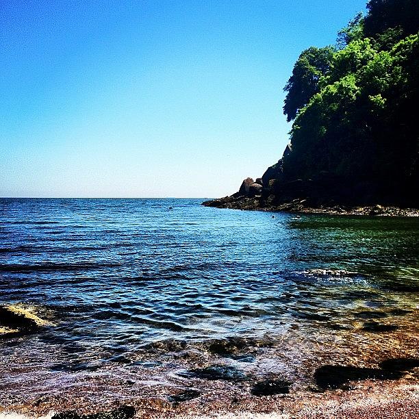 Summer Photograph - Watcombe #beach #clearskies #clearsea by Fay Pead