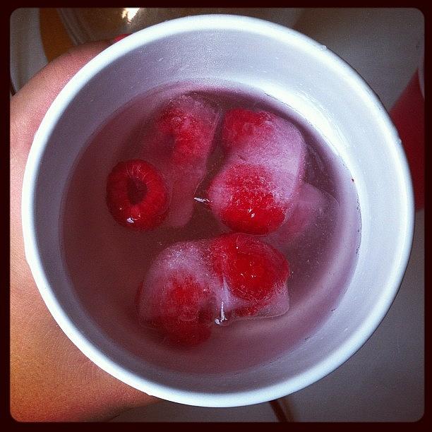 Water , Raspberry Ice Cubes, Lemon Photograph by Paisley Lake