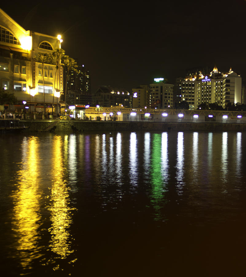 Water and lights at Clarke Quay in Singapore Photograph by Ashish Agarwal