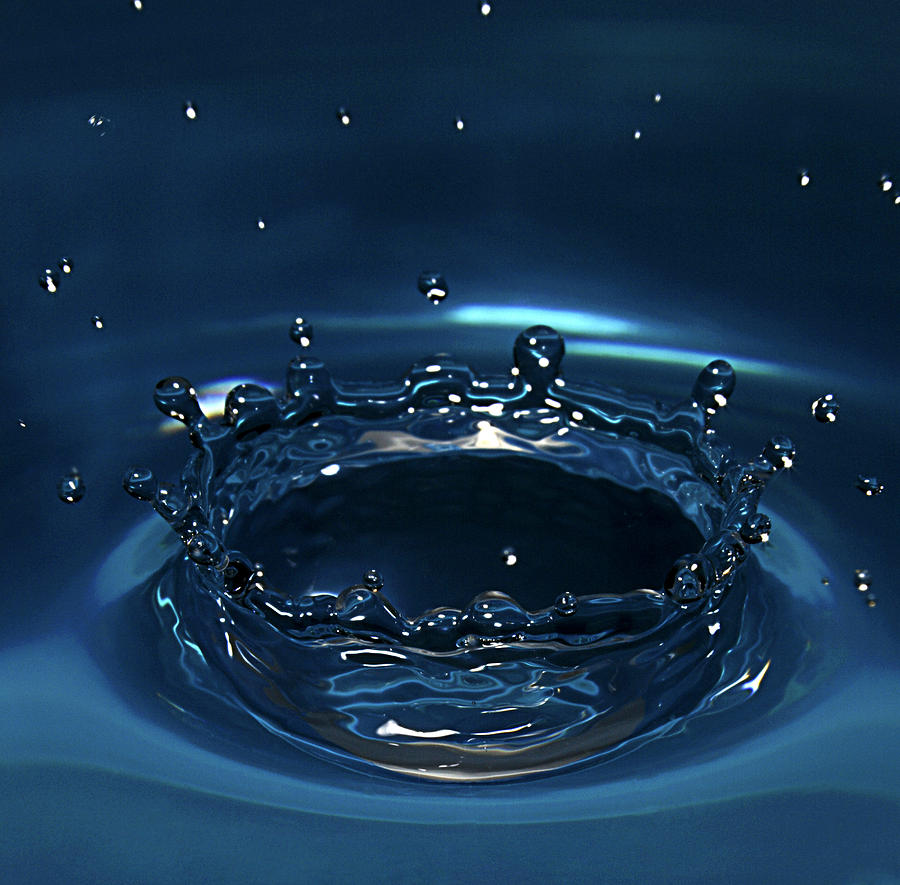 Water Photograph - Water Drop Impact by Linda Wright