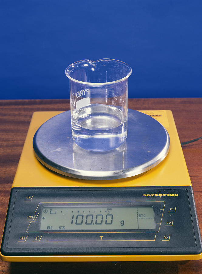 Water In Beaker On Scales by Andrew Lambert Photography