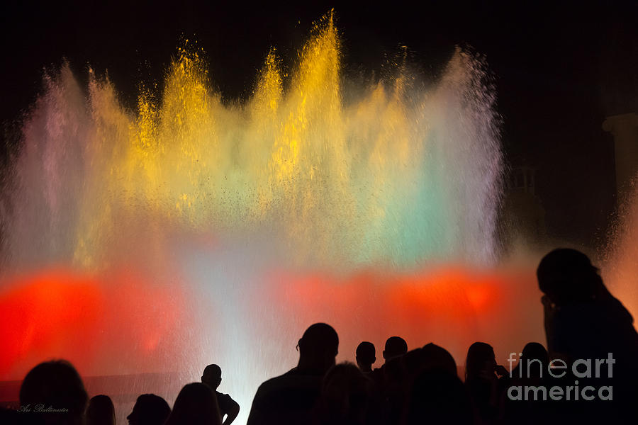 Water lights and music in Barcelona 02  Photograph by Arik Baltinester