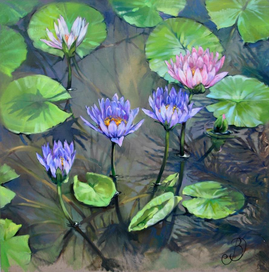 Water lilies Painting by Irina Bakkenes - Fine Art America