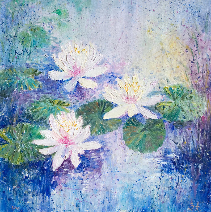Nature Painting - Water Lilies by Zlatomira Angelova
