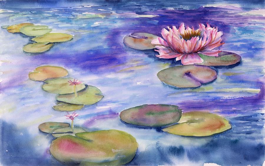 Water Lilly Painting By Dolores Gonzales - Fine Art America