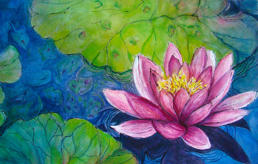 Water Lily No. 4 Painting by Myra Evans