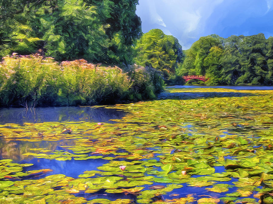 Water Lily Pond in Midsummer Painting by Dominic Piperata