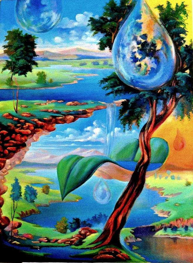 Water Planet Painting by Leomariano artist BRASIL