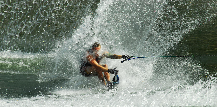 Athlete Photograph - Water Skiing Magic of Water 34 by Bob Christopher