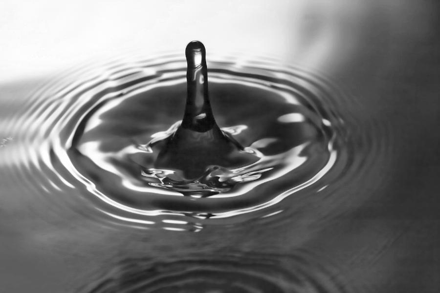 Water Splash in Black and White Photograph by Kathy Clark