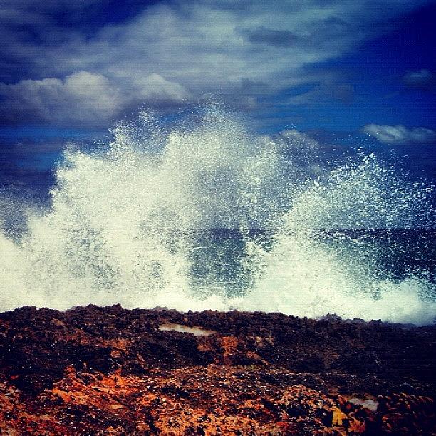 Blue Photograph - #water #splash #wave #ocean #caribbean by Stan Chashchnikov