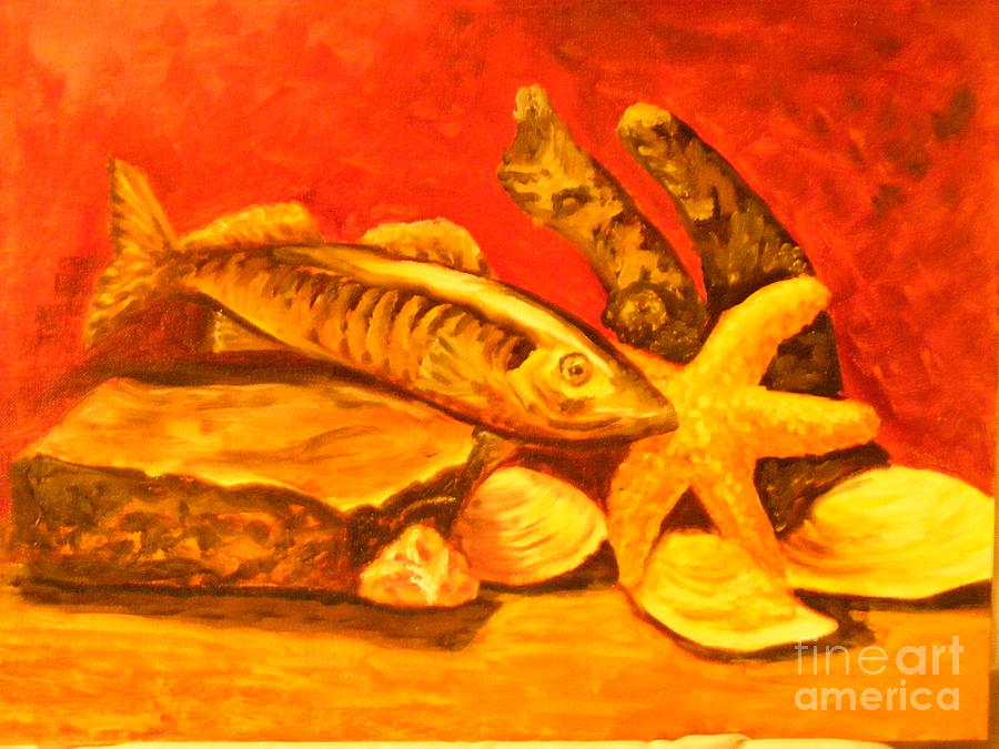 Fish Painting - Water StillLife by Mathew Caplan