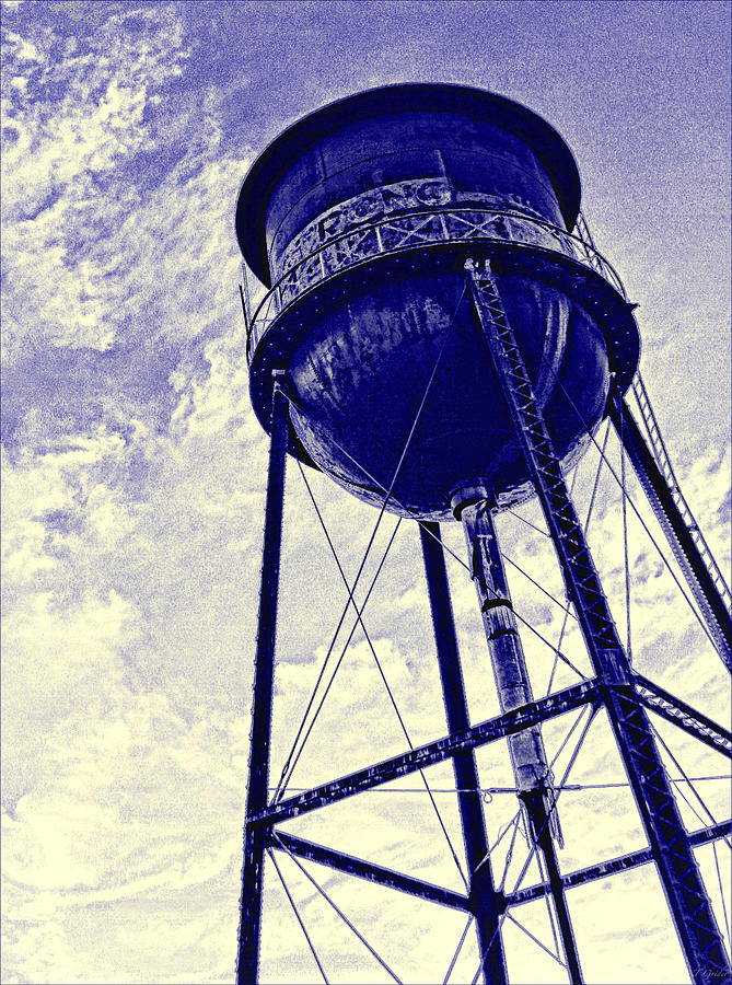 Water Tower Blues Photograph by Tony Grider