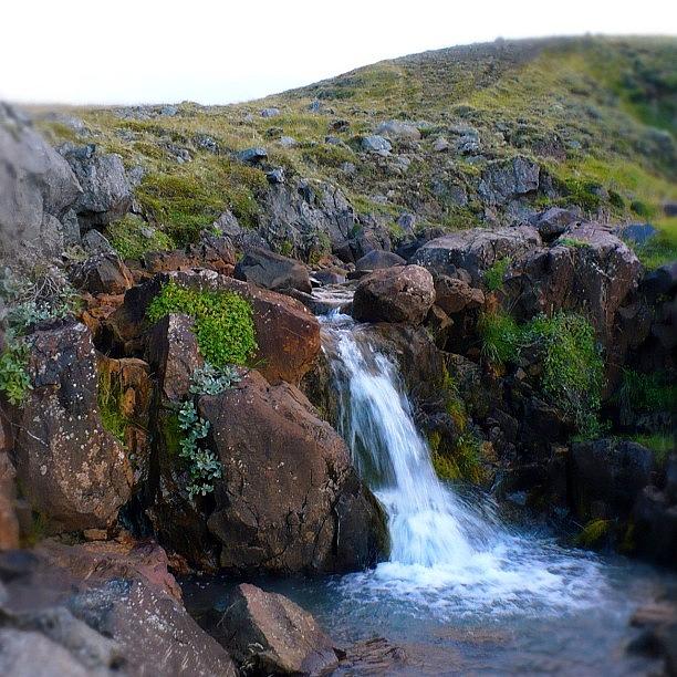 Waterfall Photograph - #water #waterfall #iceland #tweegram by Mark Lindal