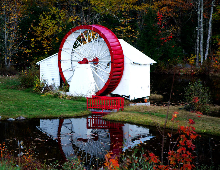 Fall Photograph - Water Wheel Reflection by Rose Pasquarelli